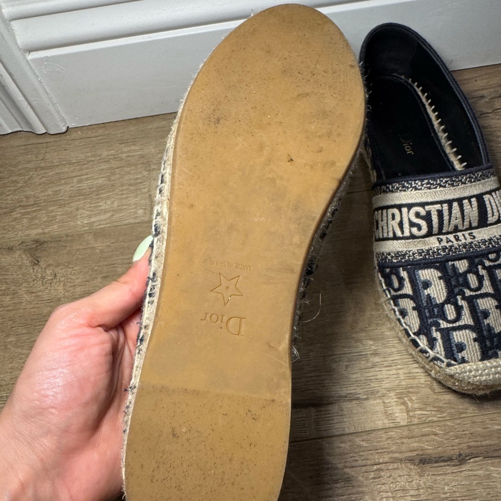 Christian Dior Espadrilles Blue Oblique Canvas Women’s Size 37 | Luxury Designer - Picture 6 of 7